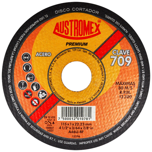 AUSTROMEX DISCO CORTE MET SP 4½ X 3/64 PREMIUM