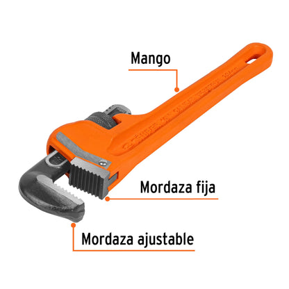 TRUPER - LLAVE STILSON 10" CUERPO ROBUSTO DE HIERRO DÚCTIL